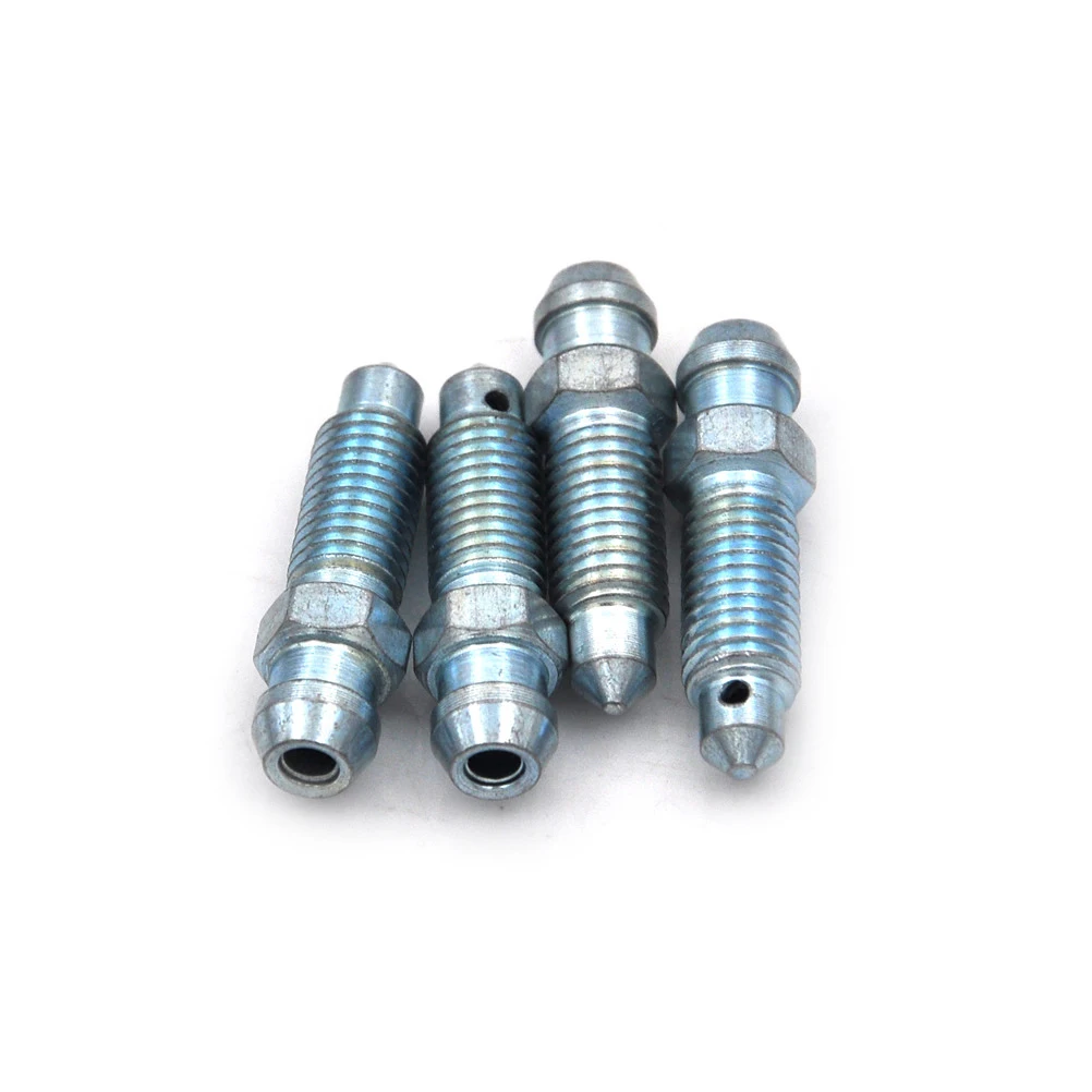 4pcs M7 x 1.0mm Motorcycle Bike Brake Caliper Steel Bleed Screw Nipple