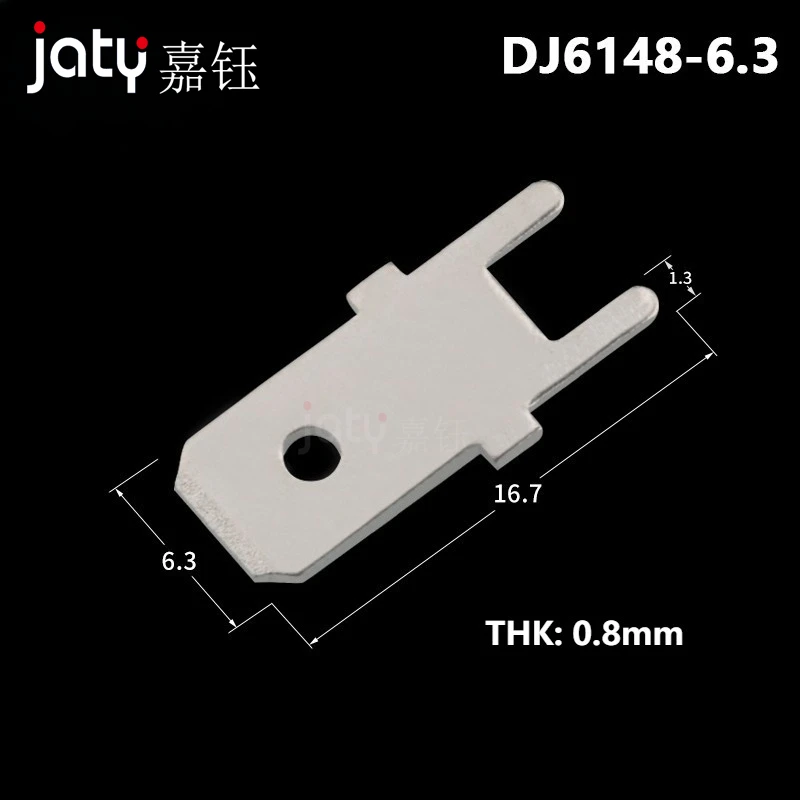 

100 шт. расширенные клеммные колодки 6,3 мм, 250 шт., клеммные разъемы для пайки печатных плат, DJ6148-6,3, медные клеммные колодки