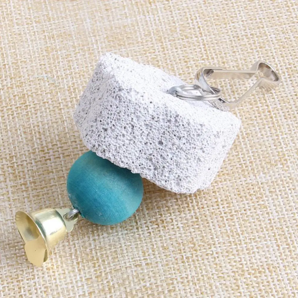 Birds Parrot Parakeet Grinding Mineral Bell Stone Molar Cage Hanging Chewing Toy