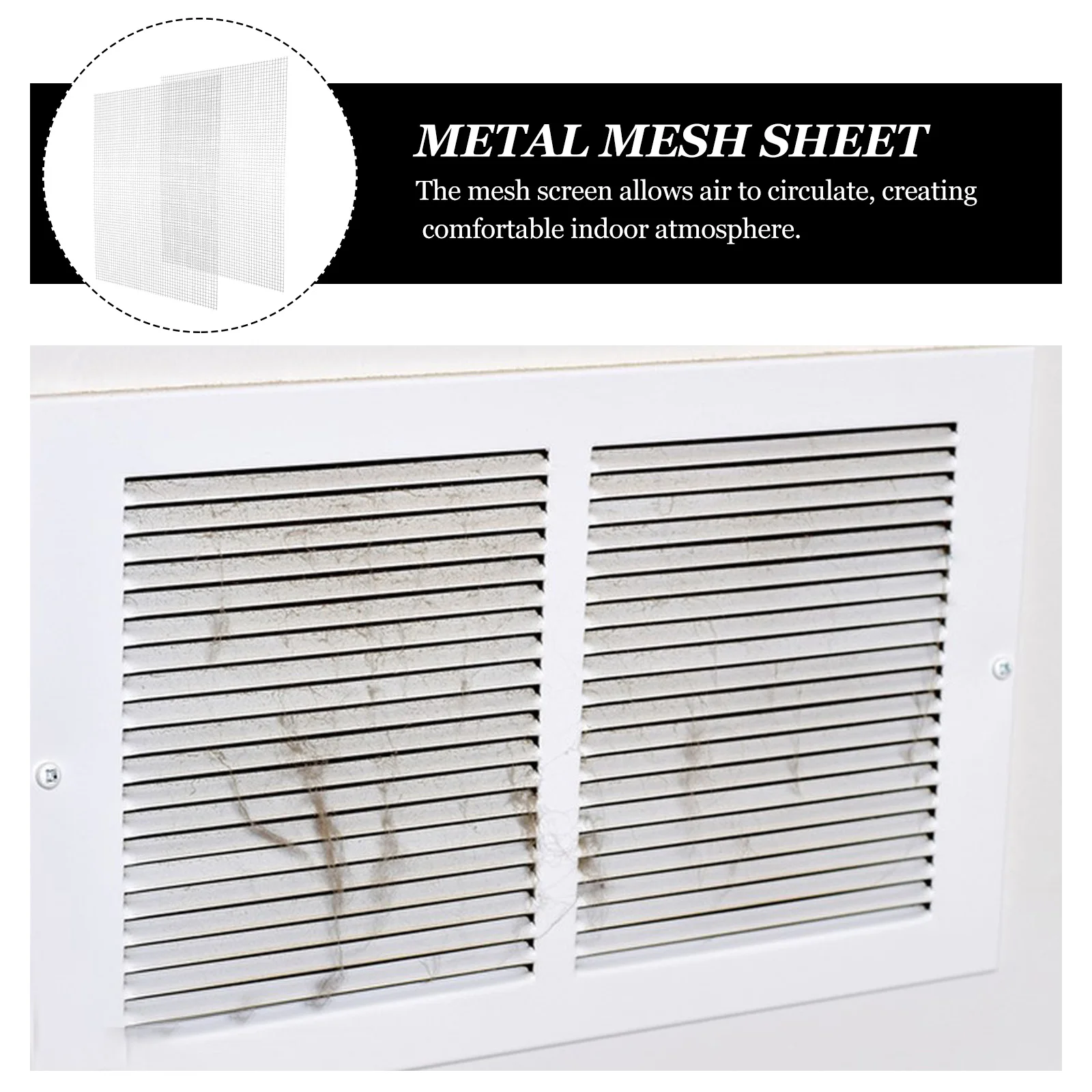 

2Pcs Insect Proof Mesh Wire Stainless Steel Screen 304 Ventilation Metal Filter Square Grid 28x36cm Size Easy Install