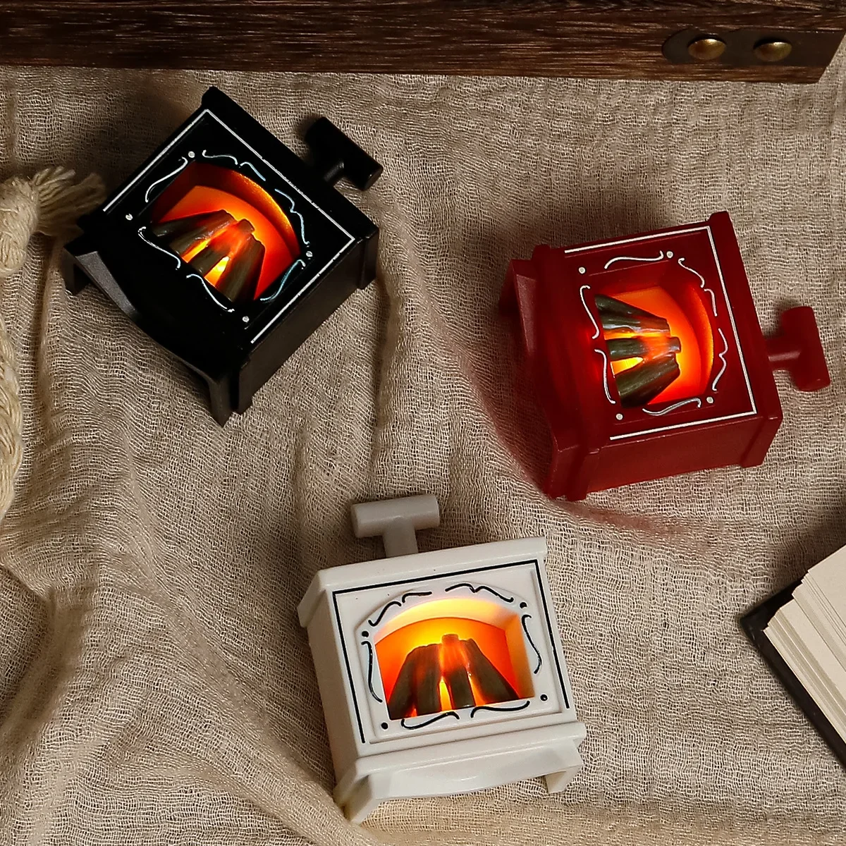 LED Mini Luminous Fireplace Electronic Candle Dollhouse Creative Ornaments Lights