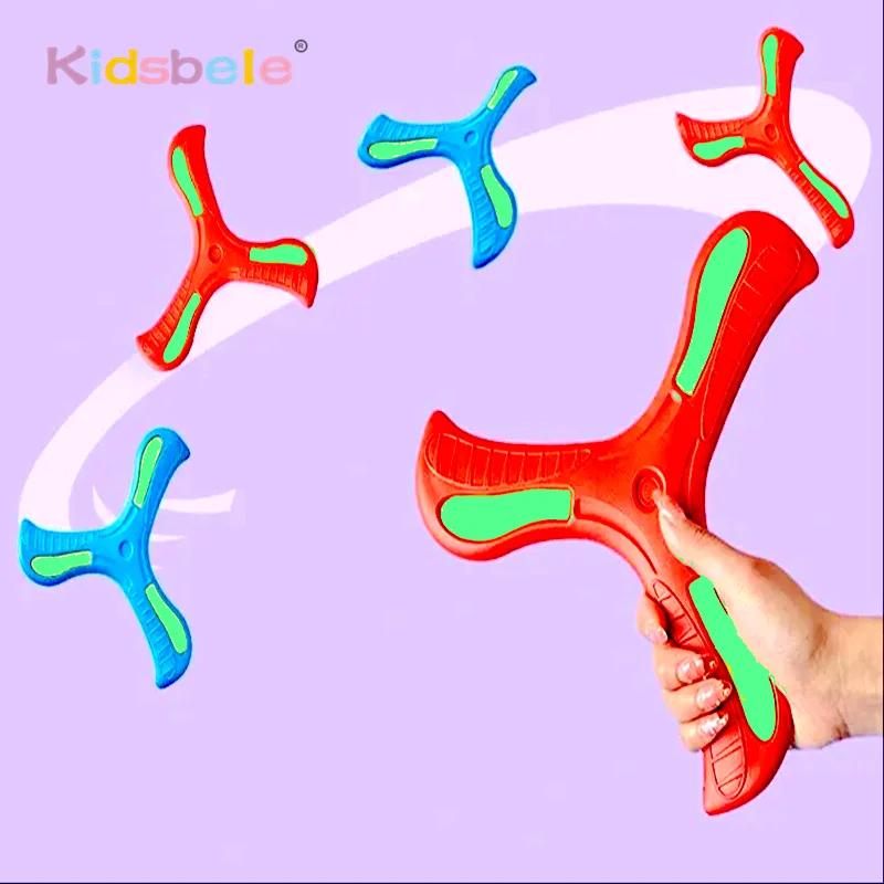 3 Pcs Boomerang Outdoor Sports & Camping Essential Boomerang Flying Disc with Night Glow 360 Degrees Returning Spinner Lawn Toy