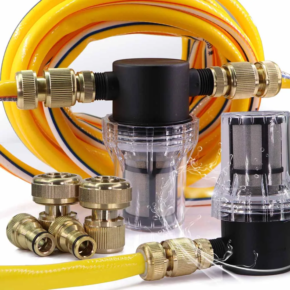 Garden Hose Filter Kit & Brass Quick Connector for 3/8