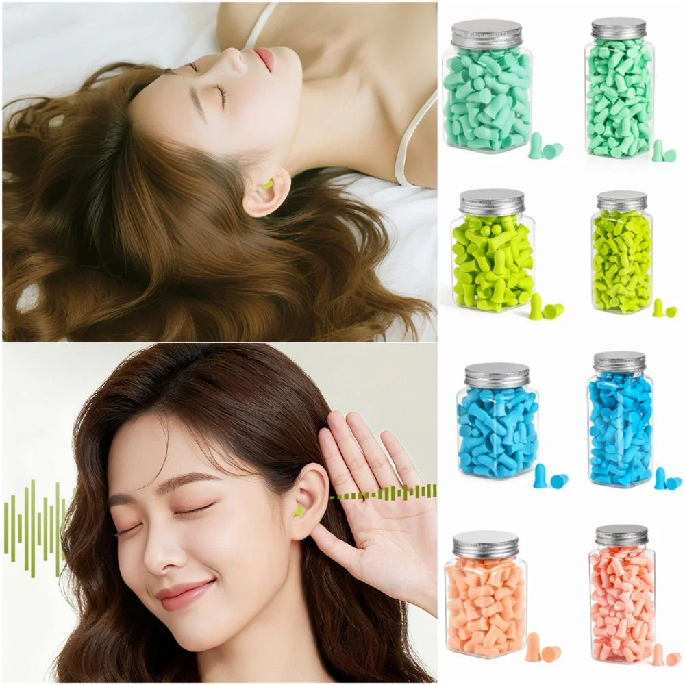 60/120PCS Multicolor Sponge Earplugs Slow Rebound Sponge Sleeping Ear Plugs Sound Insulation Soft Sound Insulation Earplugs