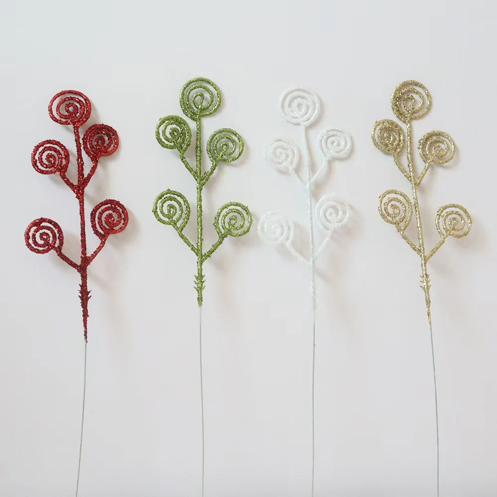 

Christmas Decoration Gold Powder Christmas Tree Decoration Scene Arrangement Christmas Flower Branches Artificial Flowers