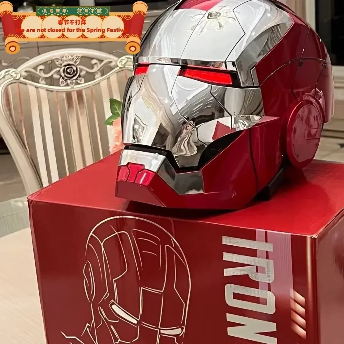 Wunder Eisen Mann mk5 antike elektronische Helm Automat Sprach steuerung Rächer mk5 Cosplay mit LED-Licht Spielzeug schließen Ironman Geschenke