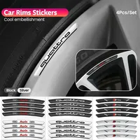 4Pcs Car Wheel Hub Rim Badge Stickers Decoration For Audi Sline quattro RS A4 B6 B8 S1 S2 S3 S4 S5 S6 A1 A3 A6 C5 A5 A8 Q1 Q2 Q3