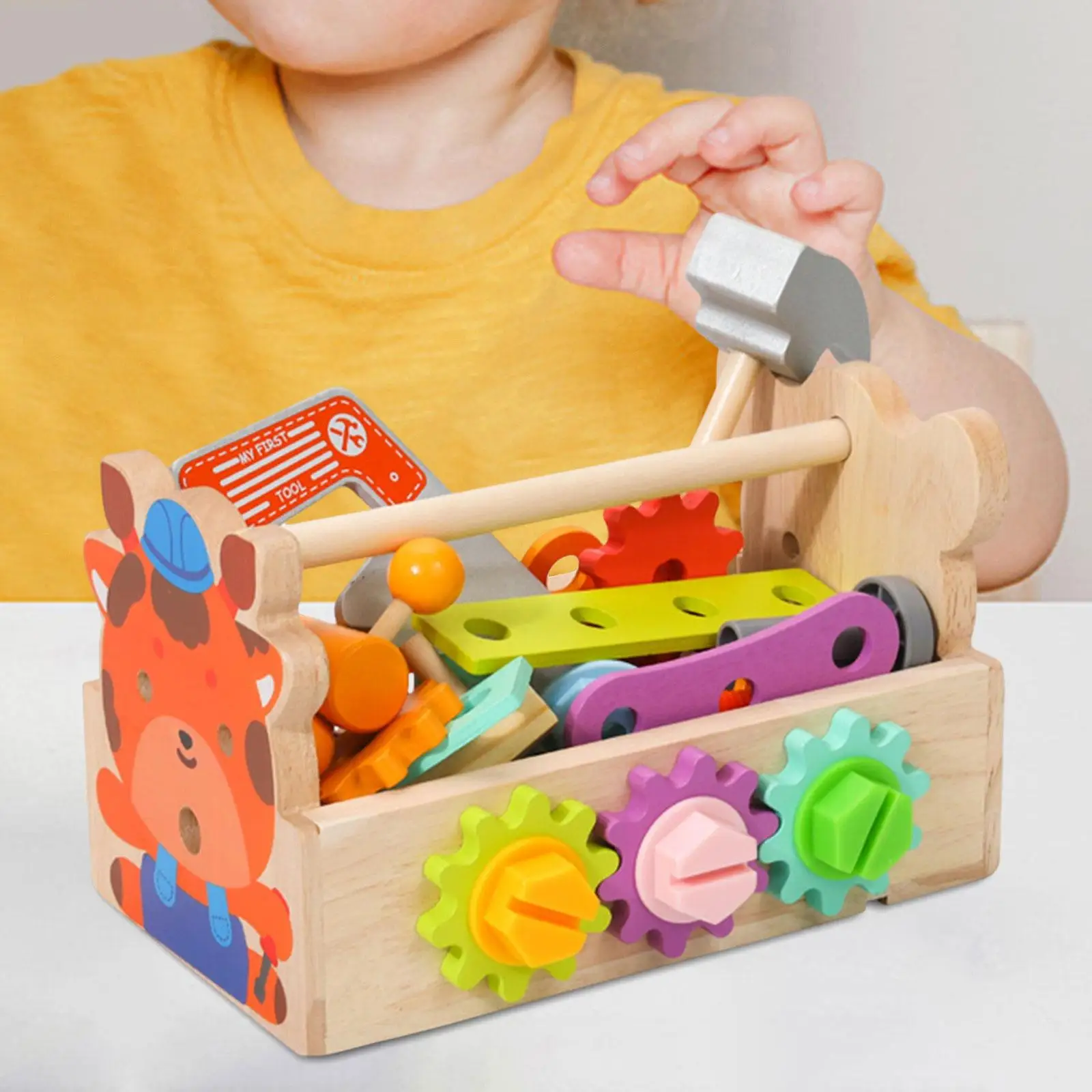 Conjunto de ferramentas de madeira para crianças, Pretend Play Toy, Crianças, 3 Year Olds