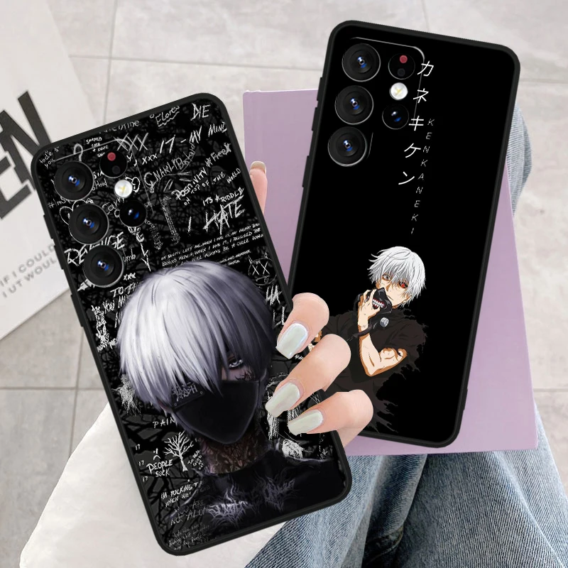 Anime T-tokyo G-ghoul Cool For Samsung S24 S23 S22 S21 S20 FE S10e S10 S9 Ultra Plus Plus Soft Silicone Black Phone Case