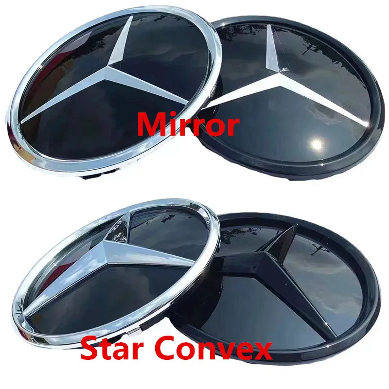 Grill Badge 3D Mirror Front For Mercedes W205 Emblem W212 W213 W204 ML W166 CLA C117 A W176 W177 C W204 E GLK X204 GLA GLC GLE B