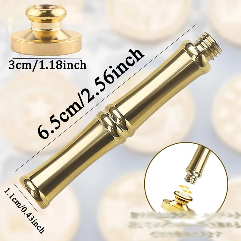 Custom Wax Seal Stamp and Bamboo Handle set,3cm Personalized Logo Wax Seal Stamp Wedding Invitation,Multiple Designs Initial Wax