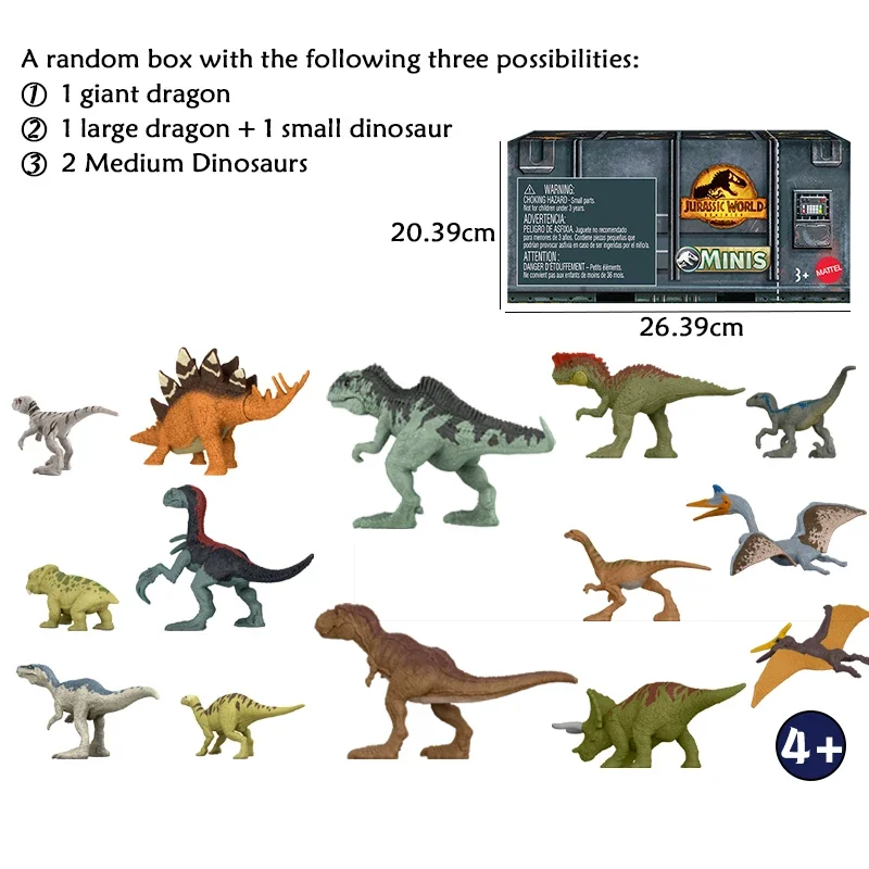 Original Jurassic World Mattel Domination Dinosaurs Toy Thermidor Tyrannosaurus Raptor Model Action Figure Toys for Children Set