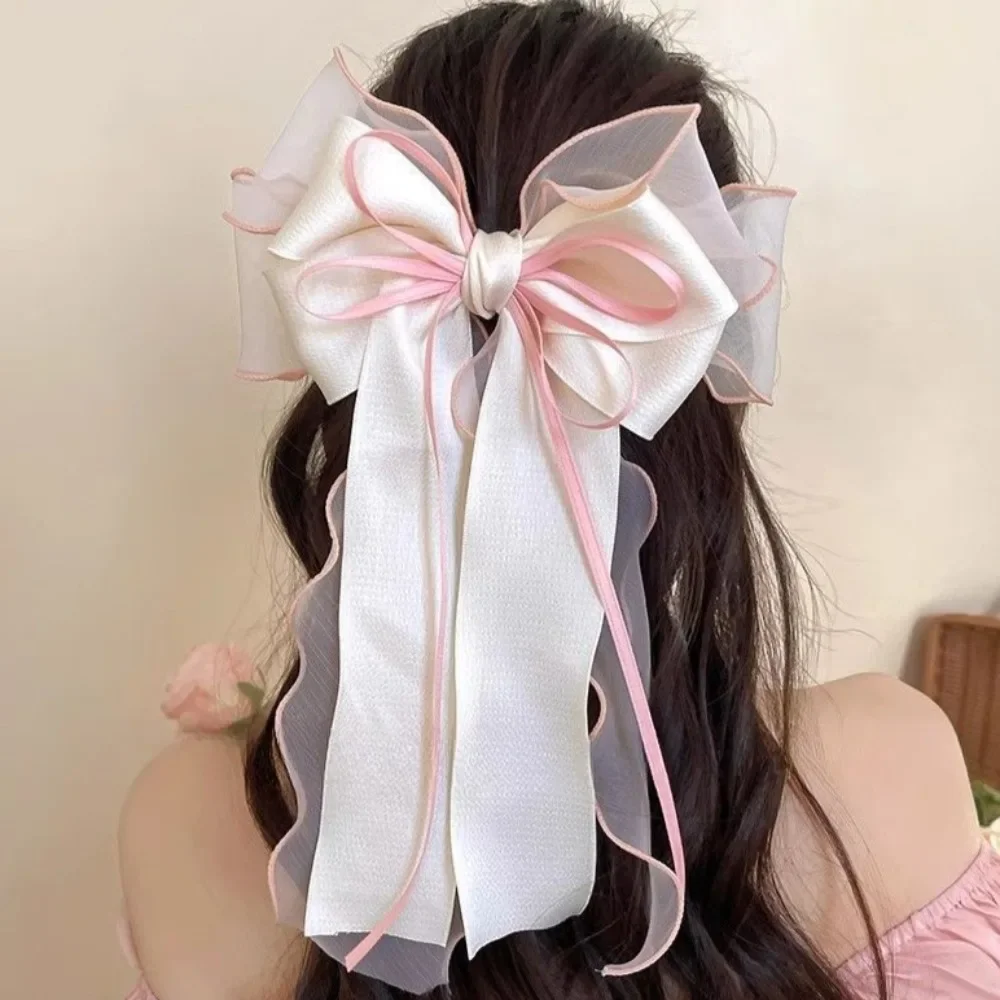 1PC Party Gifts Women Bow Hair Clip Pearl Hairpin Girls Korean Temperament Ponytail Hair Clips Wedding Party Gifts For Girls