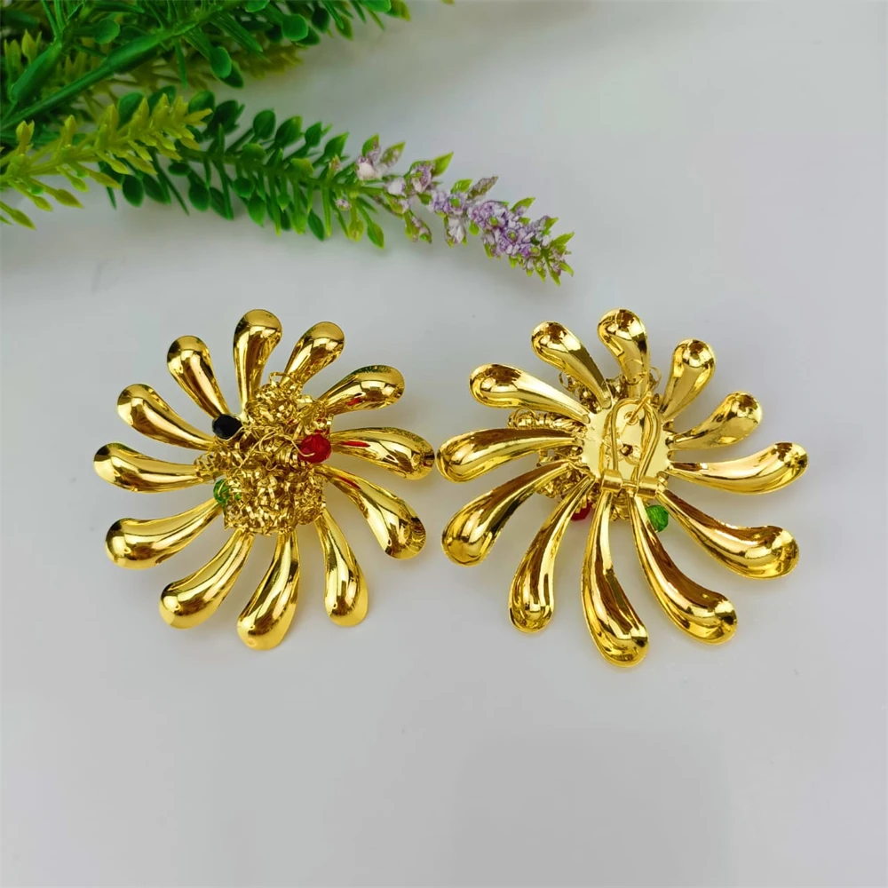 مجموعة مجوهرات مصنوعة يدويًا مطلية بالذهب البرازيلي من EMMA للنساء الأفريقيات والنيجيريا هدية مجوهرات الزفاف الفاخرة