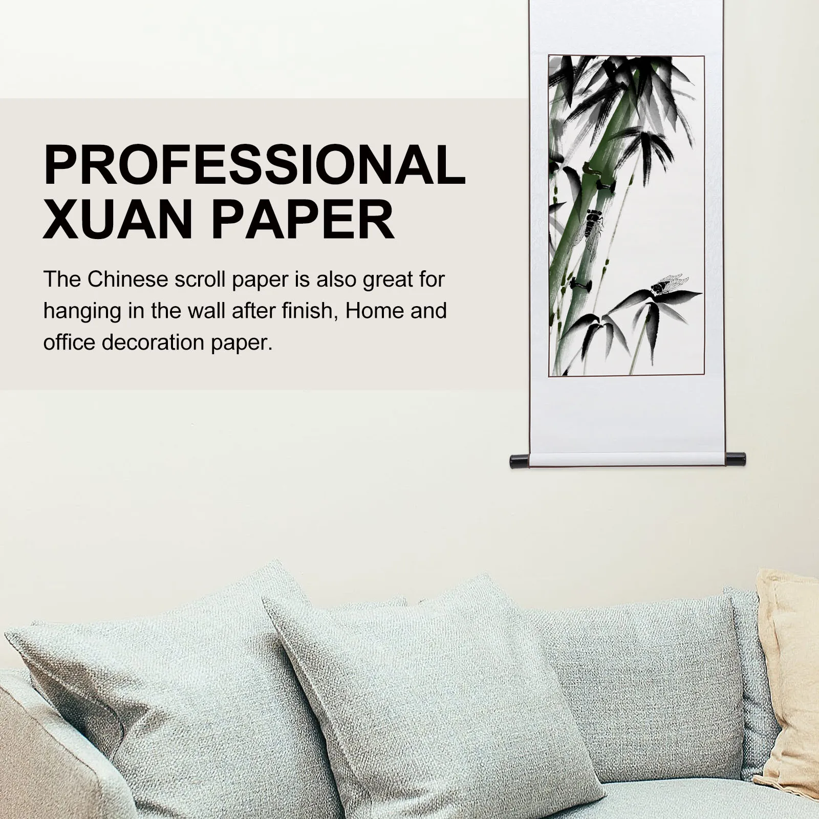 

Rice Scroll Calligraphy Blank Writing Sumi Xuan for Chinese Painting Professional Xuan Paper Household Blank Scroll