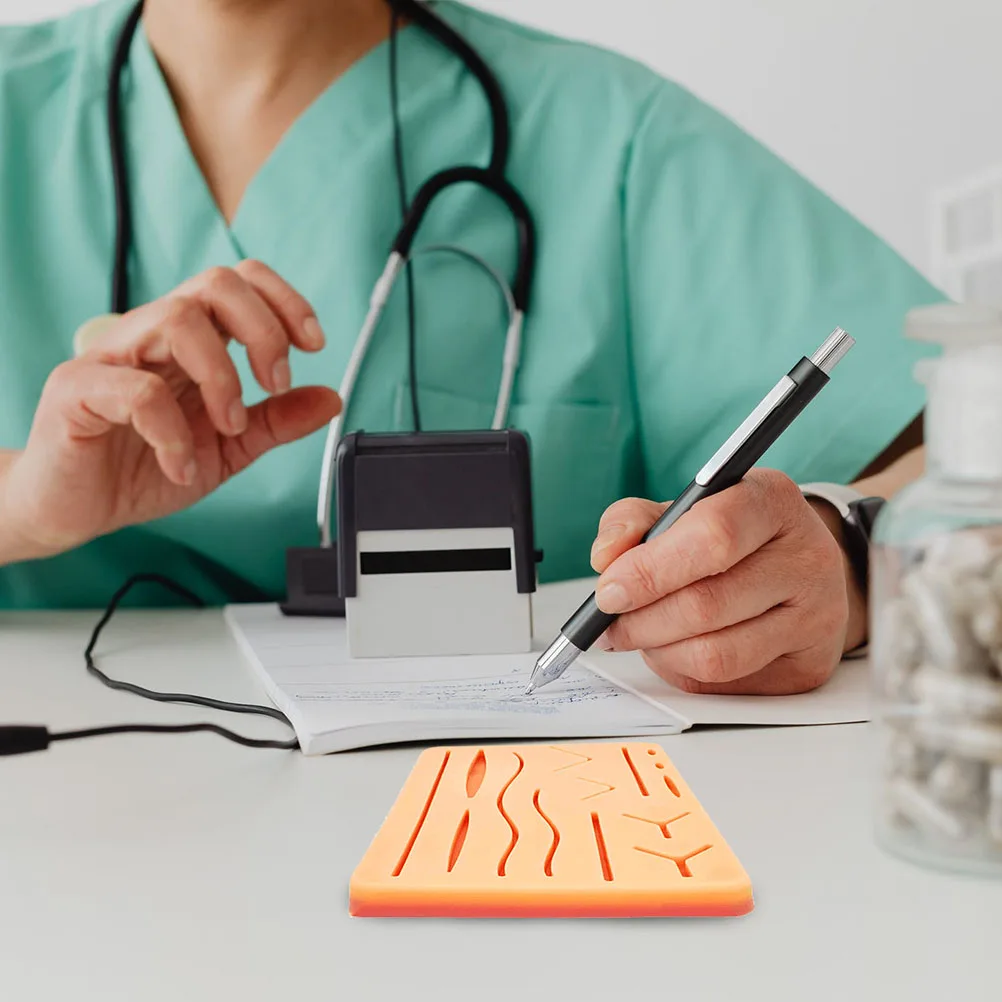 17pcs 1 Set Practice Suture Kit Suturing Skill Trainer Tool Medical Students Silicone Pad 14 Realistic Wounds