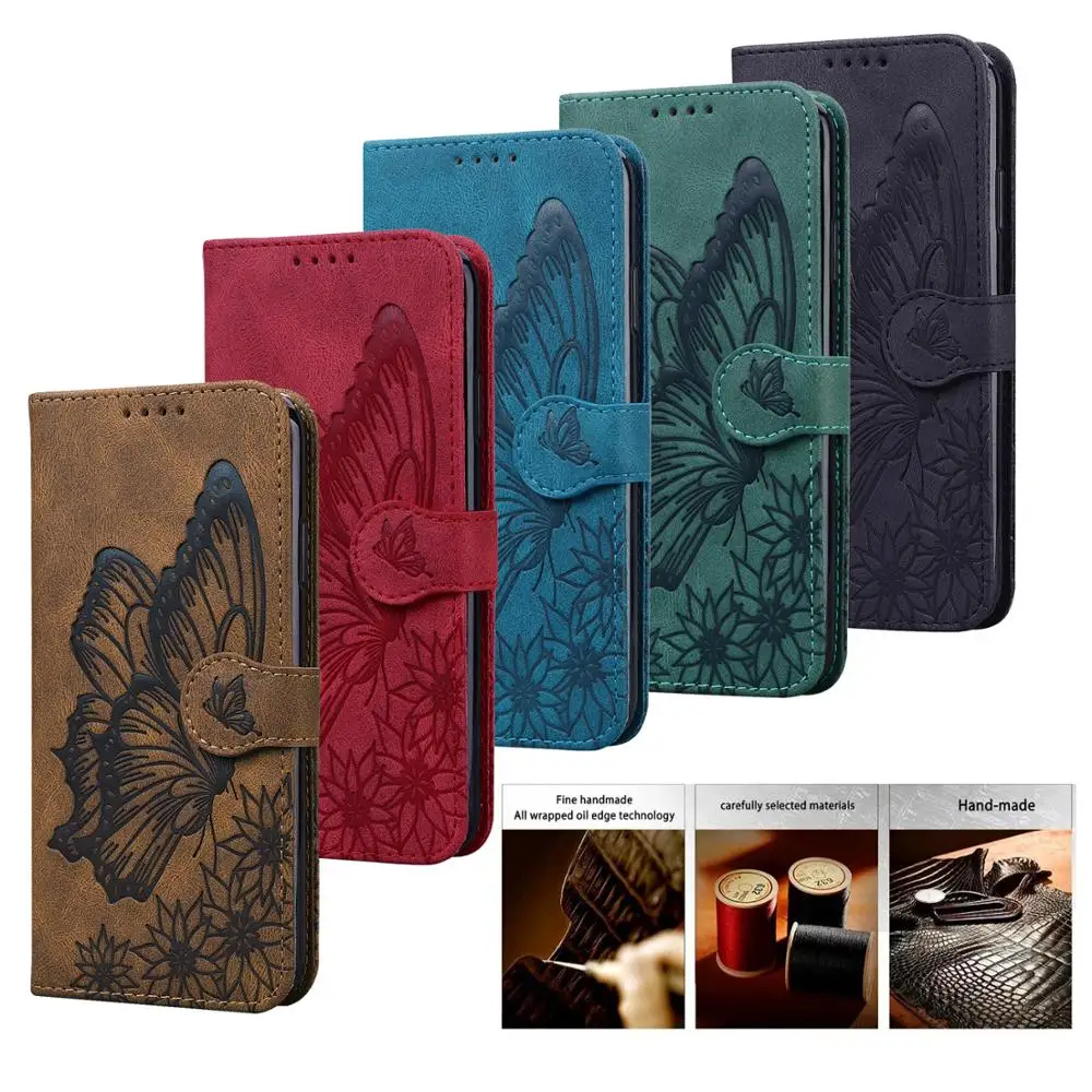 

3D Butterfly Leather Case For Samsung Galaxy S20 S21 FE S30 Plus Ultra S10 S9 S8 Plus Note 20 Ultra Funda Flip Wallet Coque