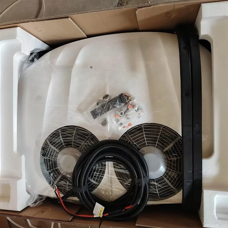 فان Rv سقف الطاقة الشمسية وقف تكييف الهواء شاحنة 12 فولت 24 فولت بطارية تعمل بالطاقة مكيف الهواء ل RV #6