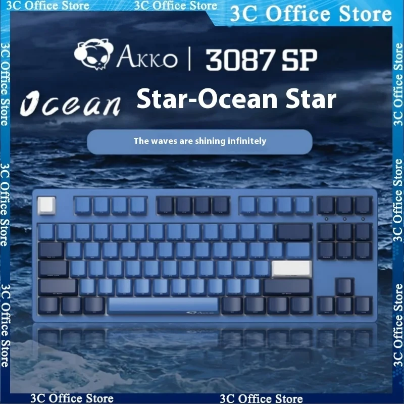 

Akko Ocean Star Mechanical Keyboard Usb Side Engraved Pbt Keycap 108 Key Game Typing Full Key No Punch Computer Game Accessories