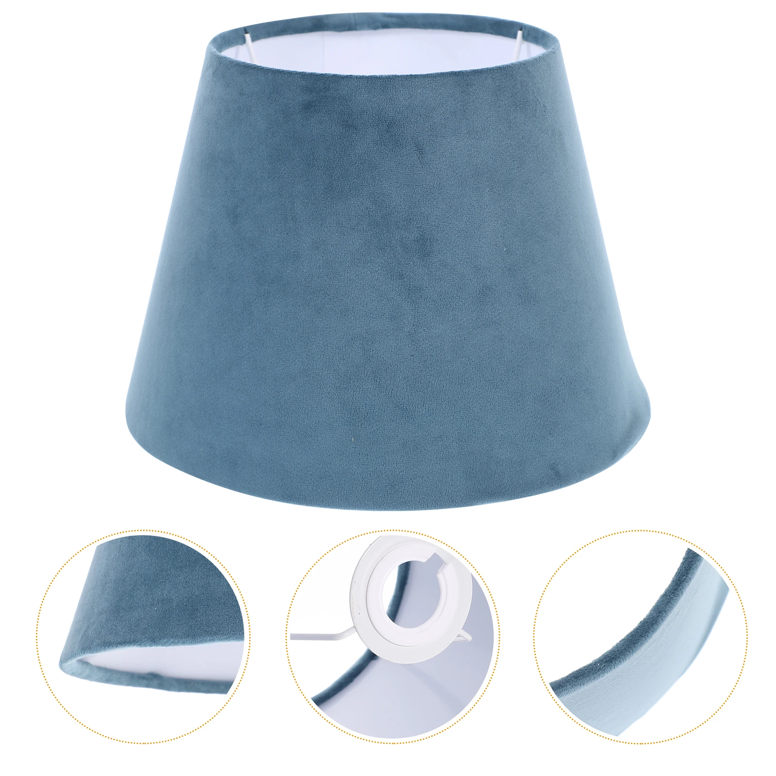 

Modern Fabric Metal Lampshade for Table Floor Lamps Chic Minimalist Warm Atmosphere Easy Decorative Shades Replacement Blue