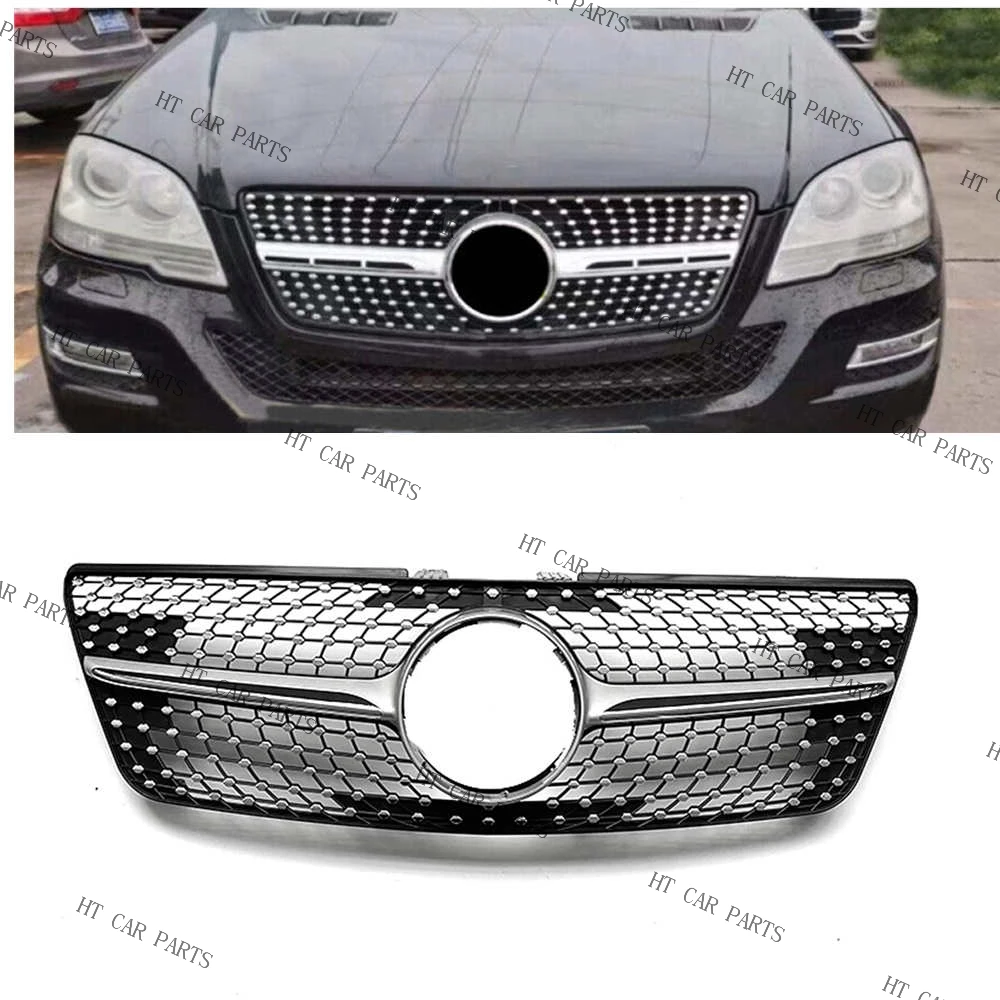 

1 Piece Silver of Diamond Style Front Bumper Grille Mesh For Mercedes Benz ML Class W164 ML350 ML500 ML63 AMG 2009-2012