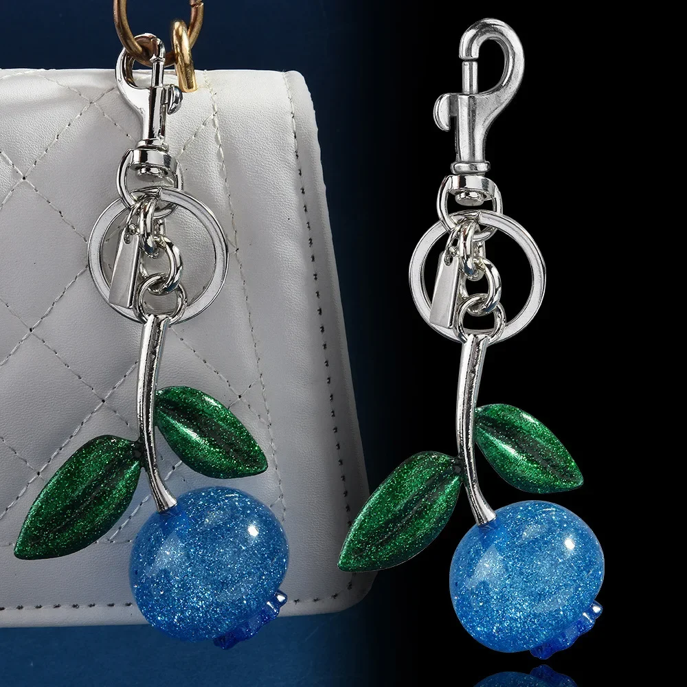 

Crystal blueberry keychain pendant, cross-border fruit pendant, bag blueberry pendant
