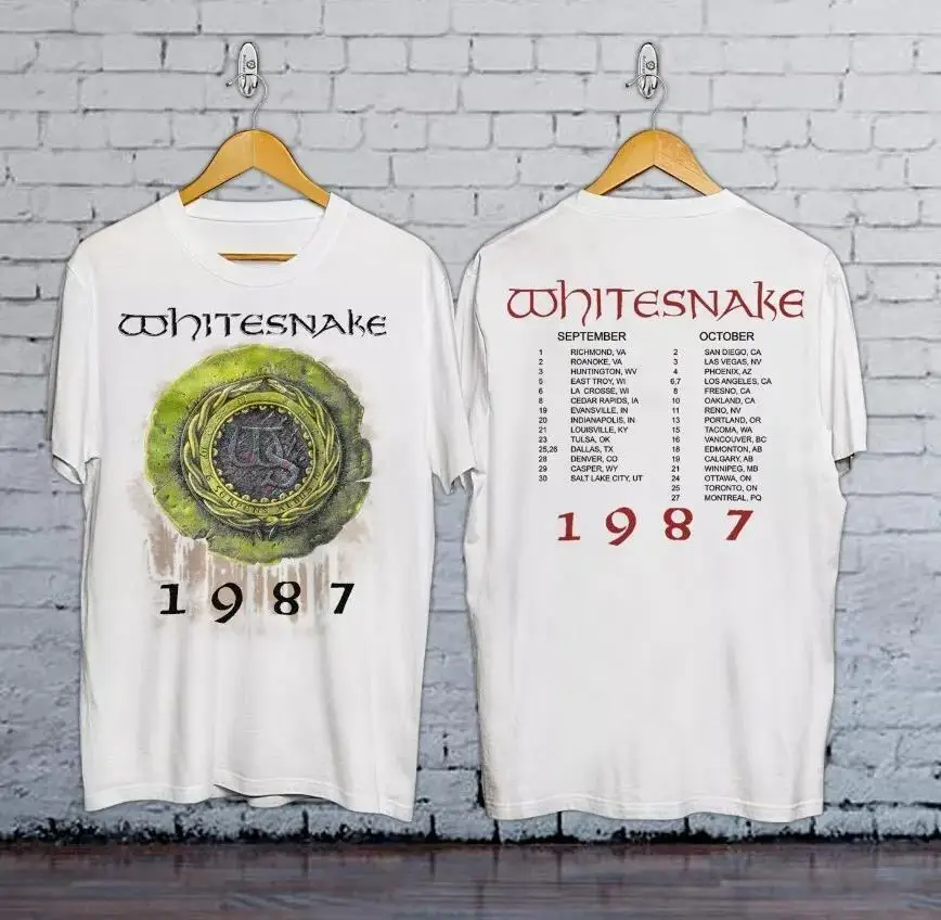 1987 Whitesnake Tour T-Shirt Cotton Unisex Size S-5XL