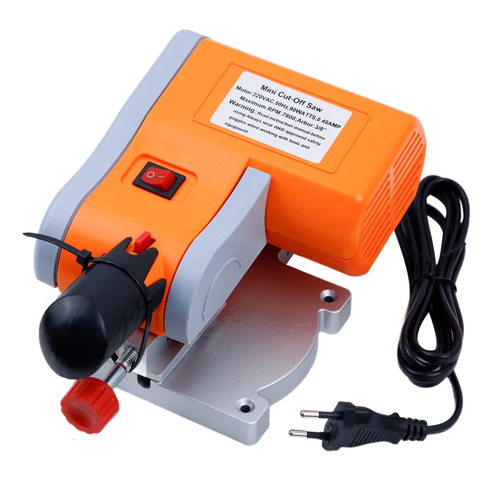 0-45 Miter Degree Mini Cut-off Miter Saw for Cutting Metal Wood Plastic Arts & Crafts 110V Power Benchtop Cut Off Miter Saw