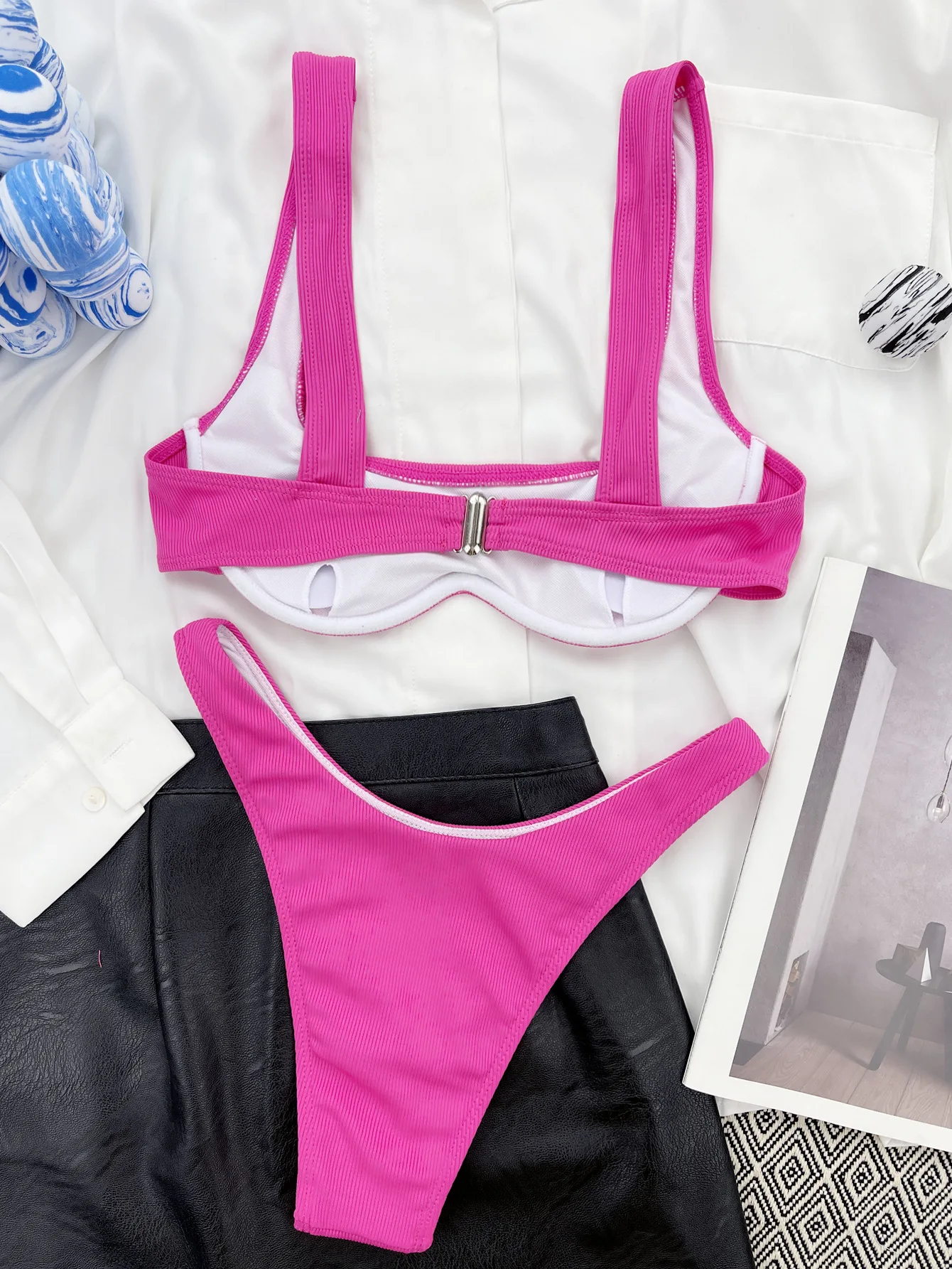 Conjuntos de biquíni push up sexy de 2 peças, preto, branco, corte baixo, praia, para mulheres, decote em v, acolchoado, traje de banho Куhelyльник Фе biyли Лук