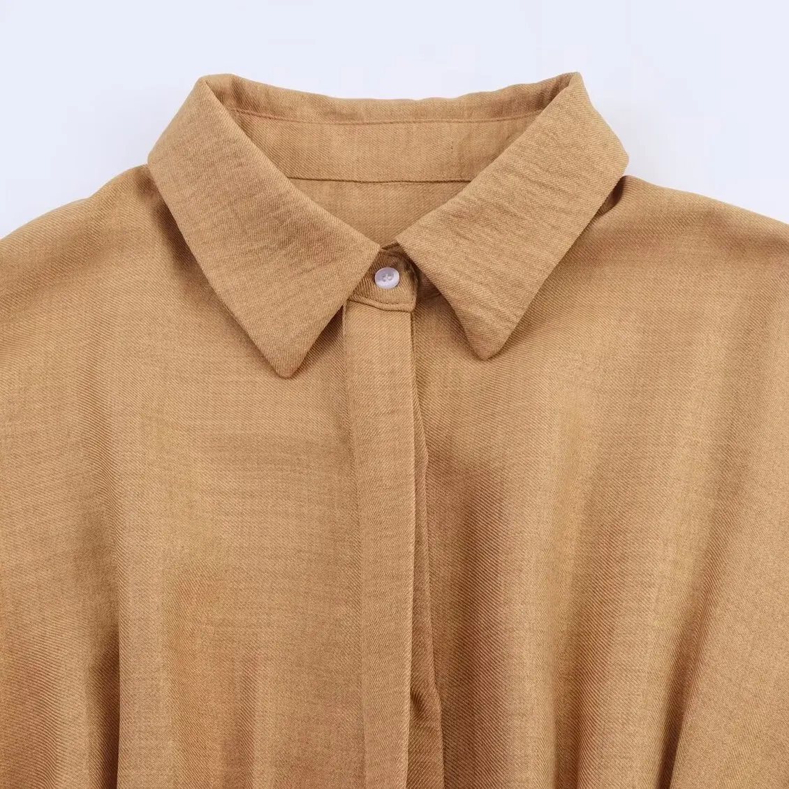 ZBZA Primavera Nuove Donne Faion Design Ricamato Scava fuori Pendolari Sle irt Casual Loose Fit Lungo Sve Ne