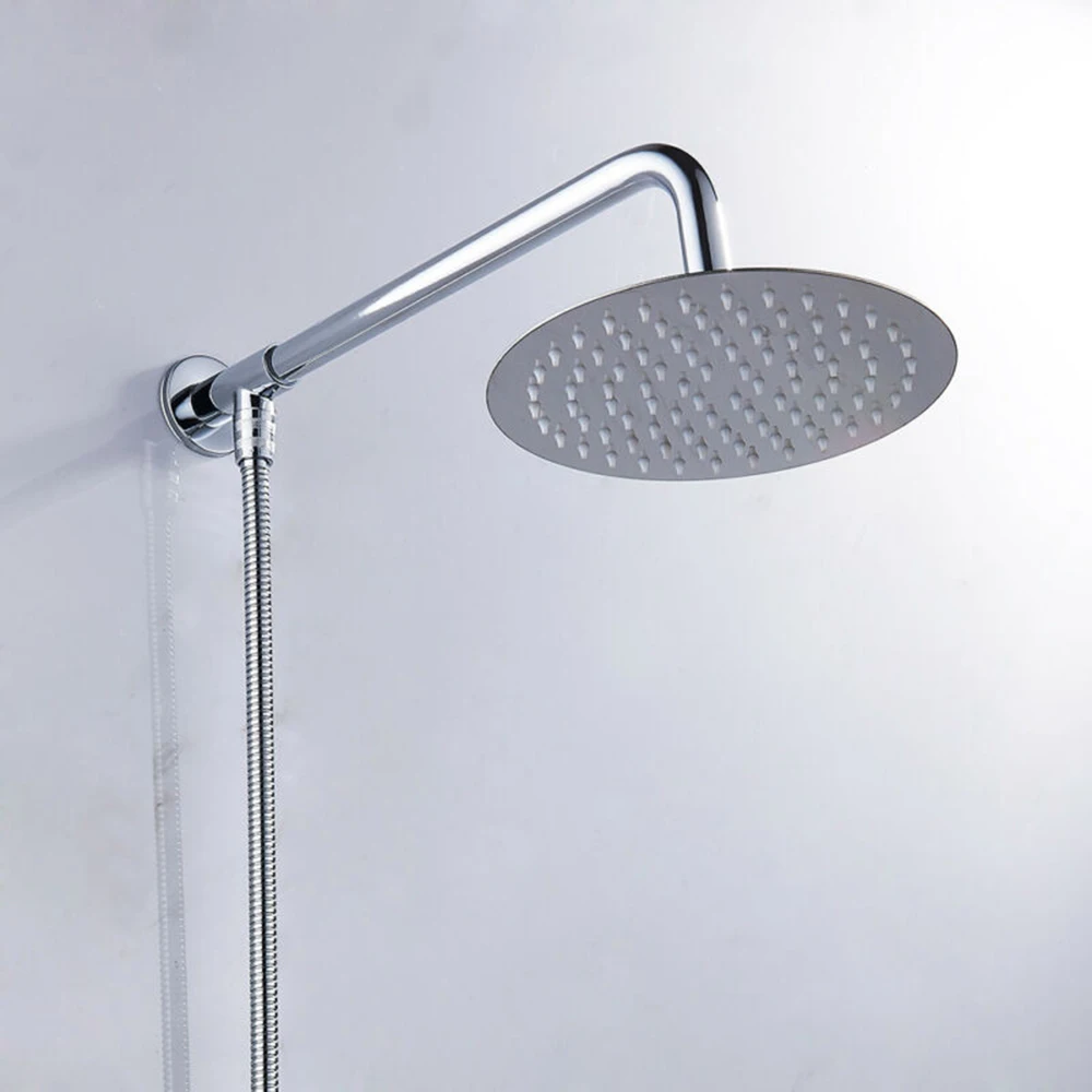 8 Inch  Large Round/Square Shower Head Overhead Rainfall Chrome 304 Stainless Steel 20Cm Swivel Elbow Shower Head Adjustable