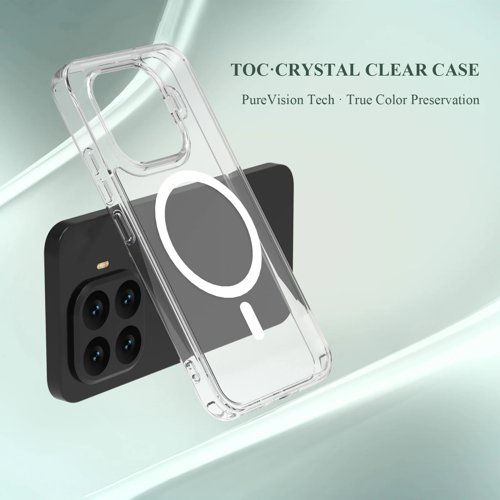 เคสโทรศัพท์แม่เหล็ก Lereach สำหรับ Xiaomi 15T Pro/15T, อะคริลิก + TPU, ป้องกันการกระแทก 4 มุม, ฝาครอบใสรองรับการชาร์จไร้สาย MagSafe