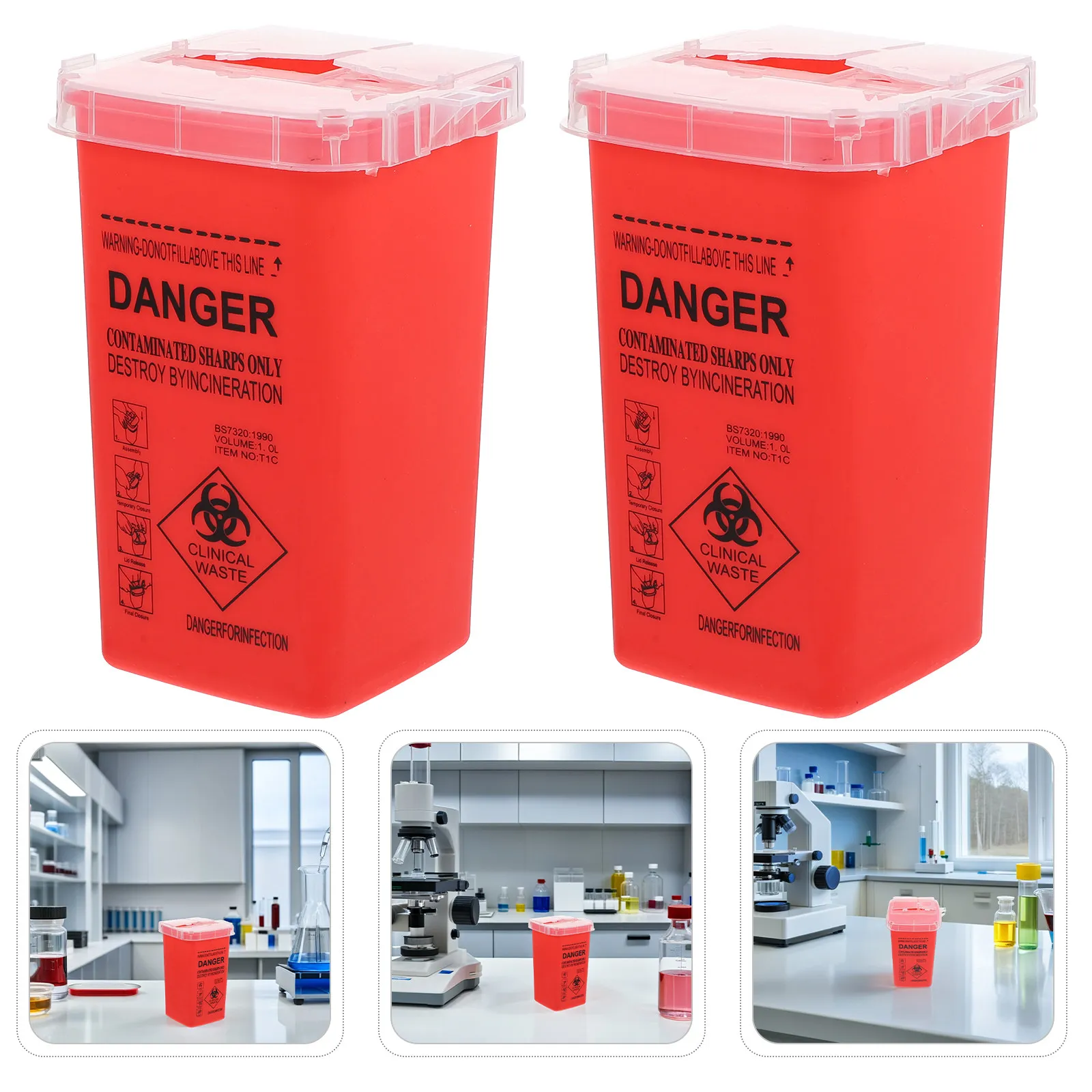 

Набор из 5 контейнеров для утилизации острых отходов после татуировок, устойчивых к проколам, для профессионального использования