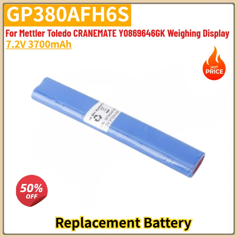 GP380AFH6S High Quality Battery 7.2V 3700mAh for Mettler Toledo CRANEMATE Y0869646GK Weighing Display Replacement Battery