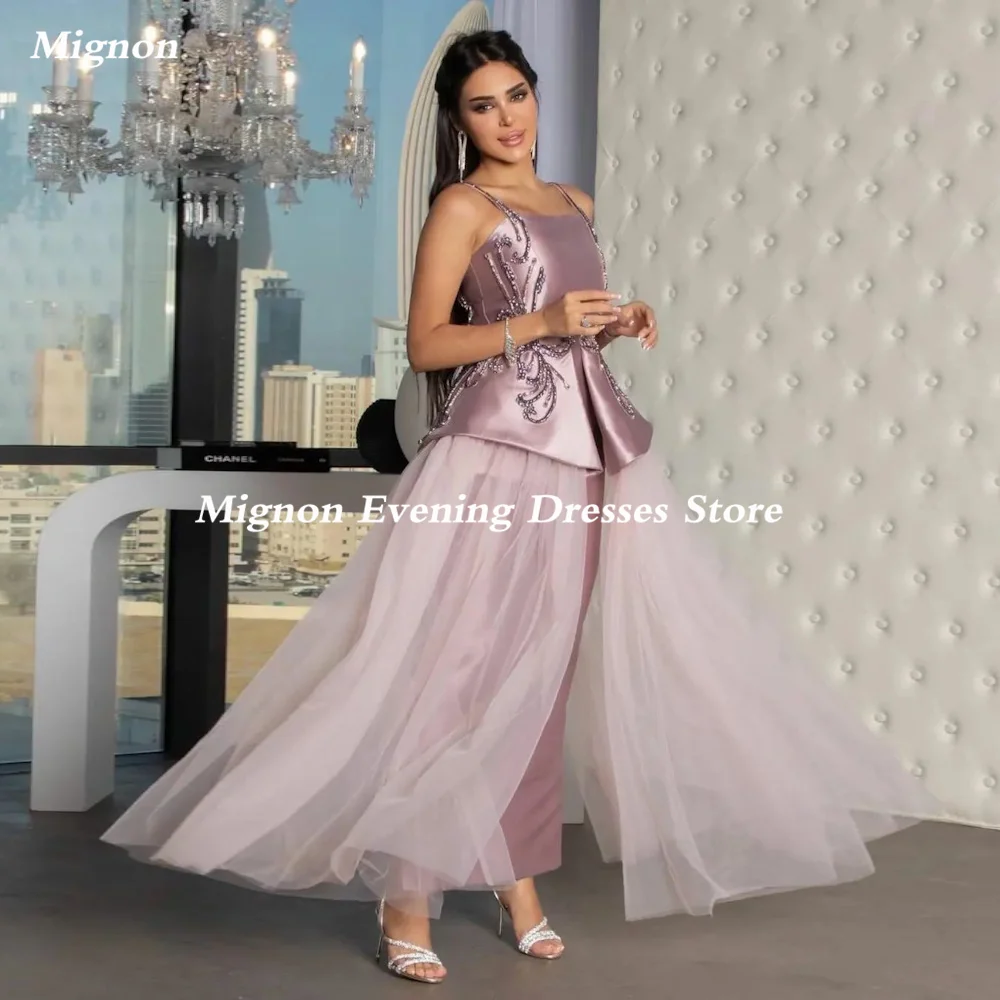 

Mignon Satin Mermaid Strapless Sequins Ruffle Populer Prom Gown Ankle-length Formal Elegant Evening Party Dress for Women 2023