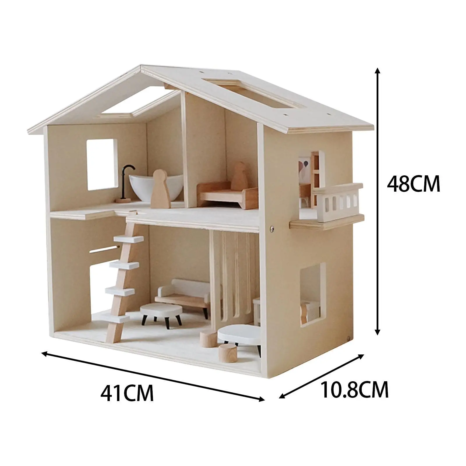 Kids Wooden Dollhouse Educational Wood Playset Play House Toy bambini casetta in legno per bambini ragazze bambini regali di compleanno