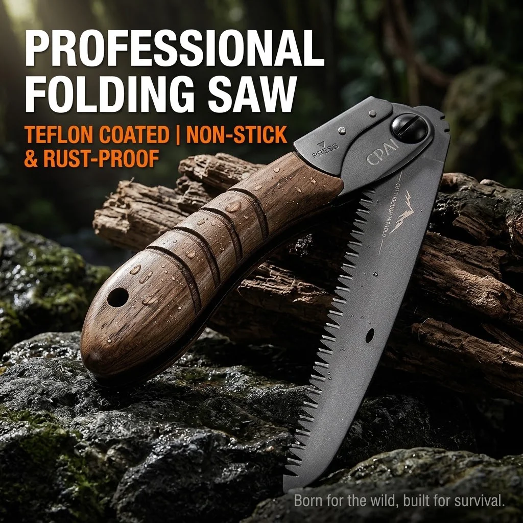 Foldable Outdoor Saw, Small Multi-Functional Handheld Camping Saw for Home Use, Tree Hand Saw Blade