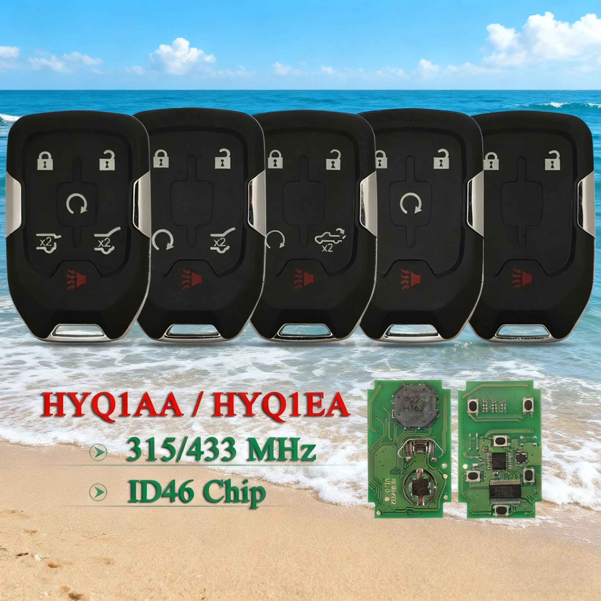

jingyuqin HYQ1AA /HYQ1EA 3/4/5/6BTN For Chevrolet GMC Terrain Acadia Sierra 315MHz/433MHz ID46 Chip Smart Card Key Fob