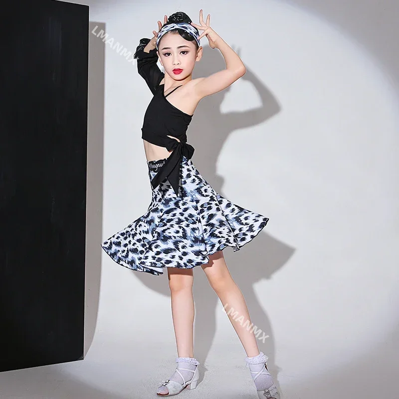 

Kids Dresses for Girls Latin Dance Dress Short Sleeve Ballroom Competition Practice Solid Tango Stage Performance Costumes