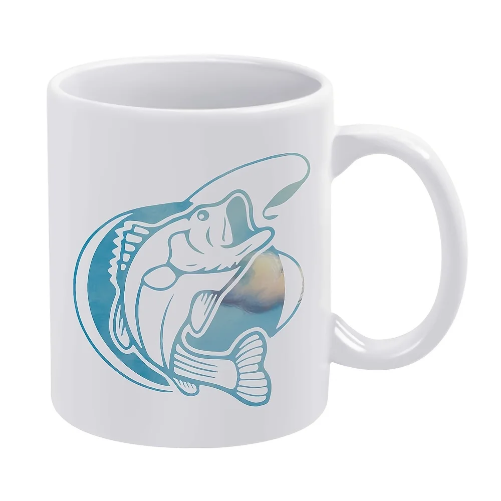 A Ceramic Coffee Mug Featuring A Fish Bone Design 11 Ounces Suitable for Any Season and A Great Gift for Loved Ones
