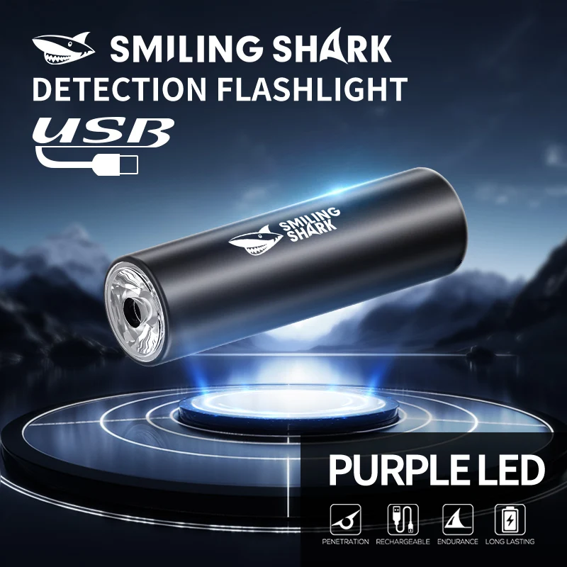 1PC SMILINGSHARK Mini UV Flashlight Super Bright Purple Light Black Flash Light 4Modes for Dog Cat Pet Urine Stain SD-5300