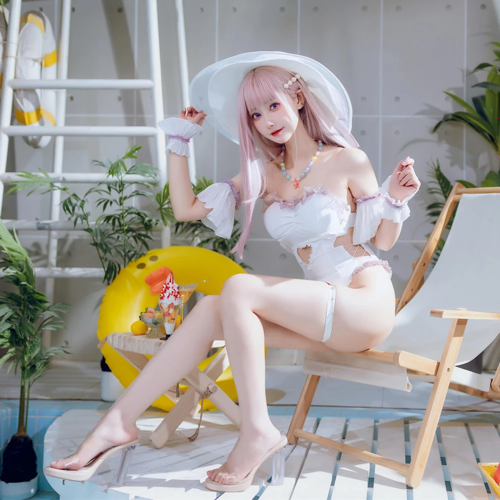 

Игра Azur Lane HMS Plymouth Косплей Костюм HMS Plymouth Летние купальники Милый цельный купальник со шляпой