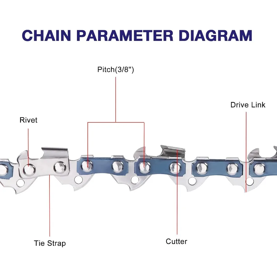4 عبوات من سلسلة المنشار مقاس 10 بوصة مقاس 3/8 بوصة LP Pitch.043 بوصة مقياس 40 وصلة محرك تناسب Milwaukee Ryobi Worx Craftsman والمزيد
