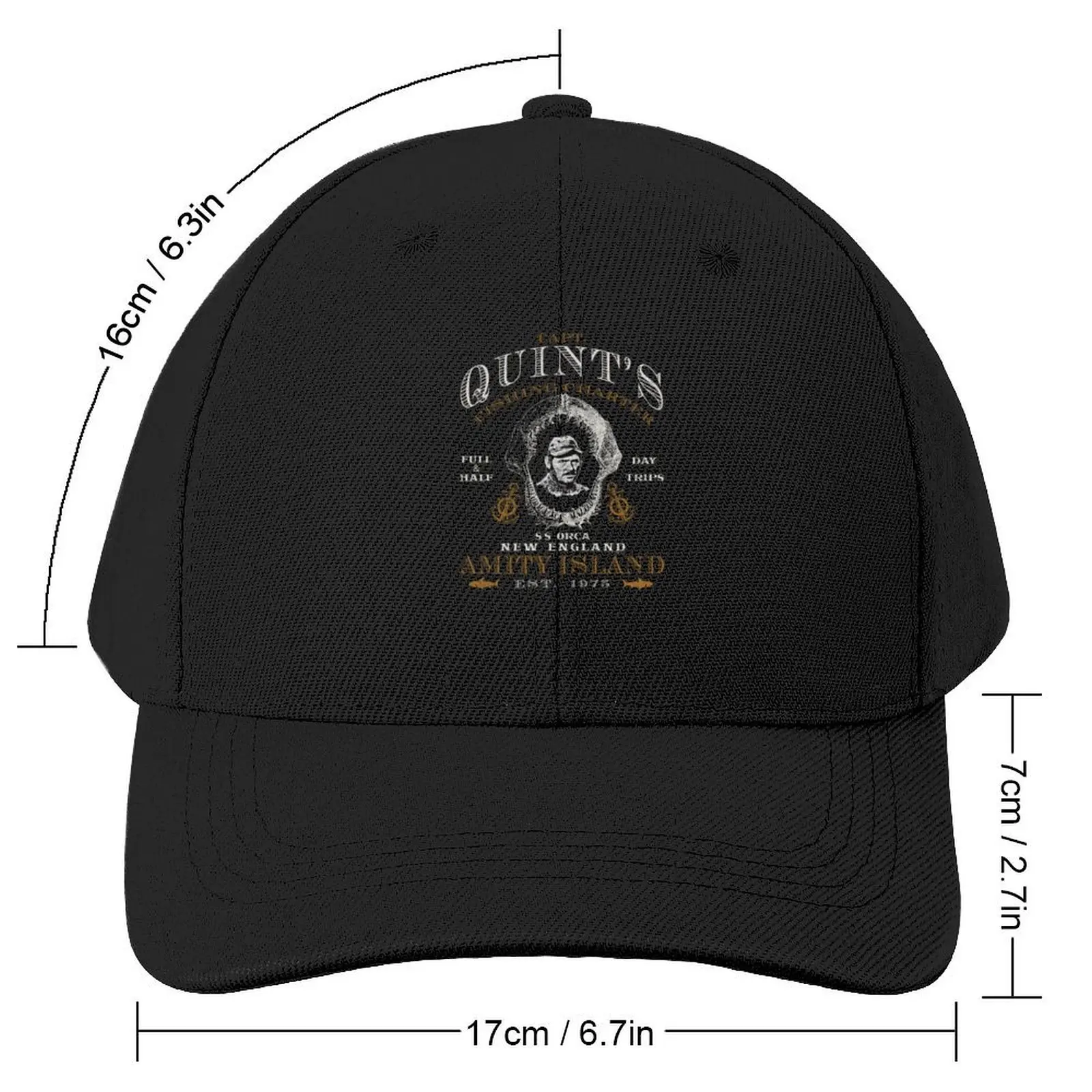 Captain Quint's Jaw Skull (Universal ? UCS LLC) Baseball Cap fishing hat Beach Bag Hat Man For The Sun For Women Men's