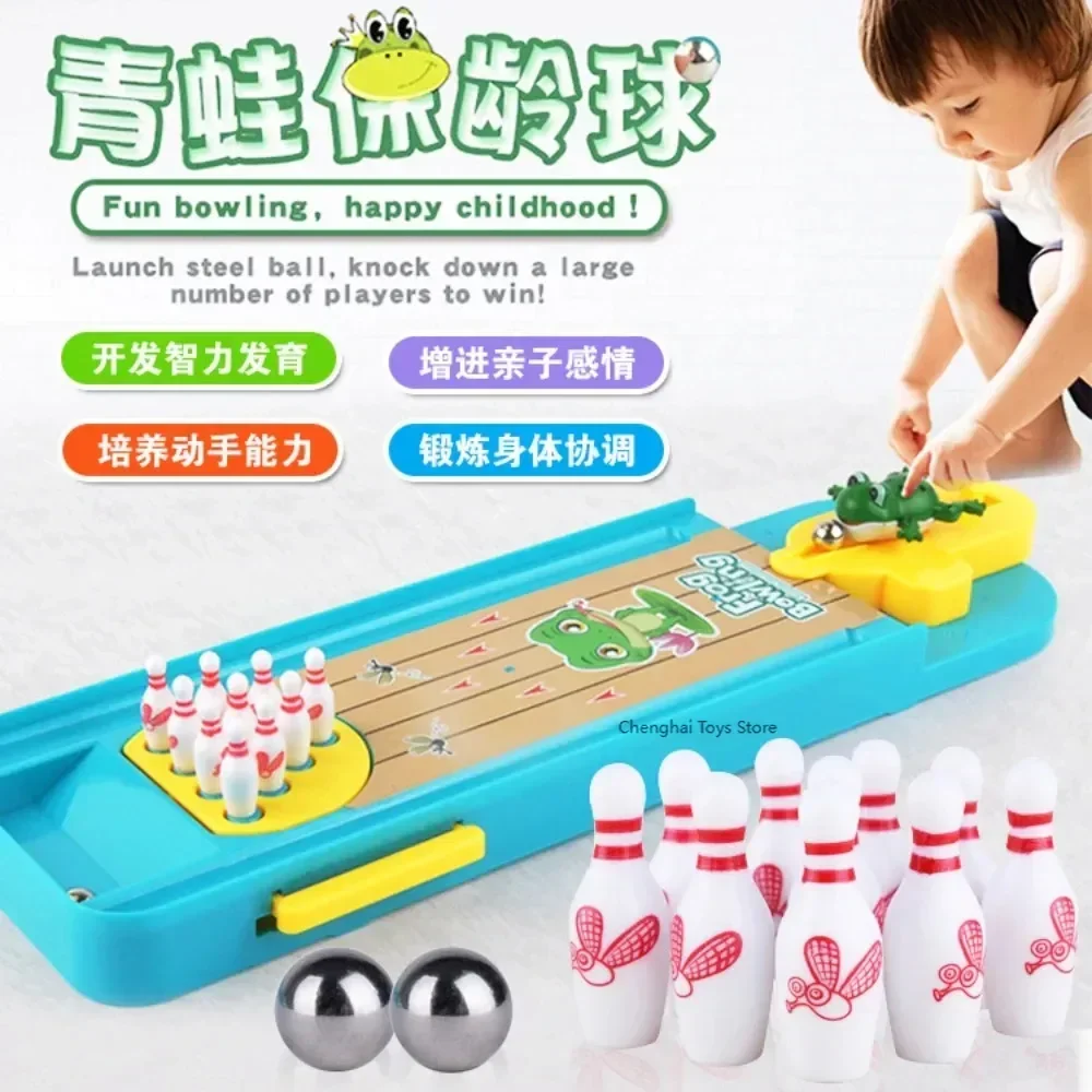 Frog Bowling Puzzle Interactive Desktop Game Table Bowling Pinball Launch Table Table Game Children's Toys