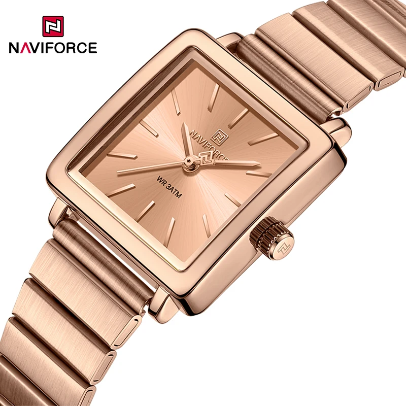 NAVIFORCE Original Casual New Watches for Women Waterproof Hook Buckle Quartz Ladies Stainless Steel Luxury Business Wristwatch