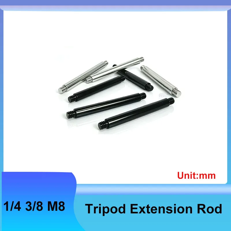 2Pcs 1I4 3I8 M8 Metal Extension Pole Live Streaming Bracket Camera Tripod Mobile Phone Bracket Connecting Rod Accessories