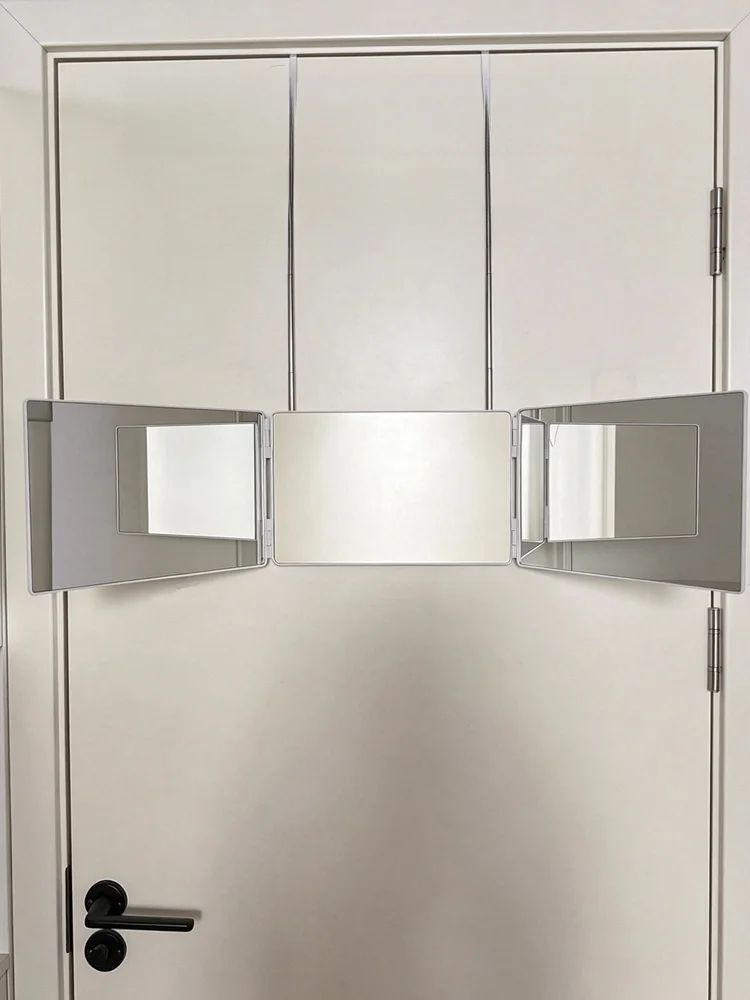 折りたたみ式三面鏡、パーソナルグルーミング用、バスルーム装飾用壁掛け、自宅、ホステル、ゲスト用、セルフビューイング、ヘアスタイリングテーブルミラー