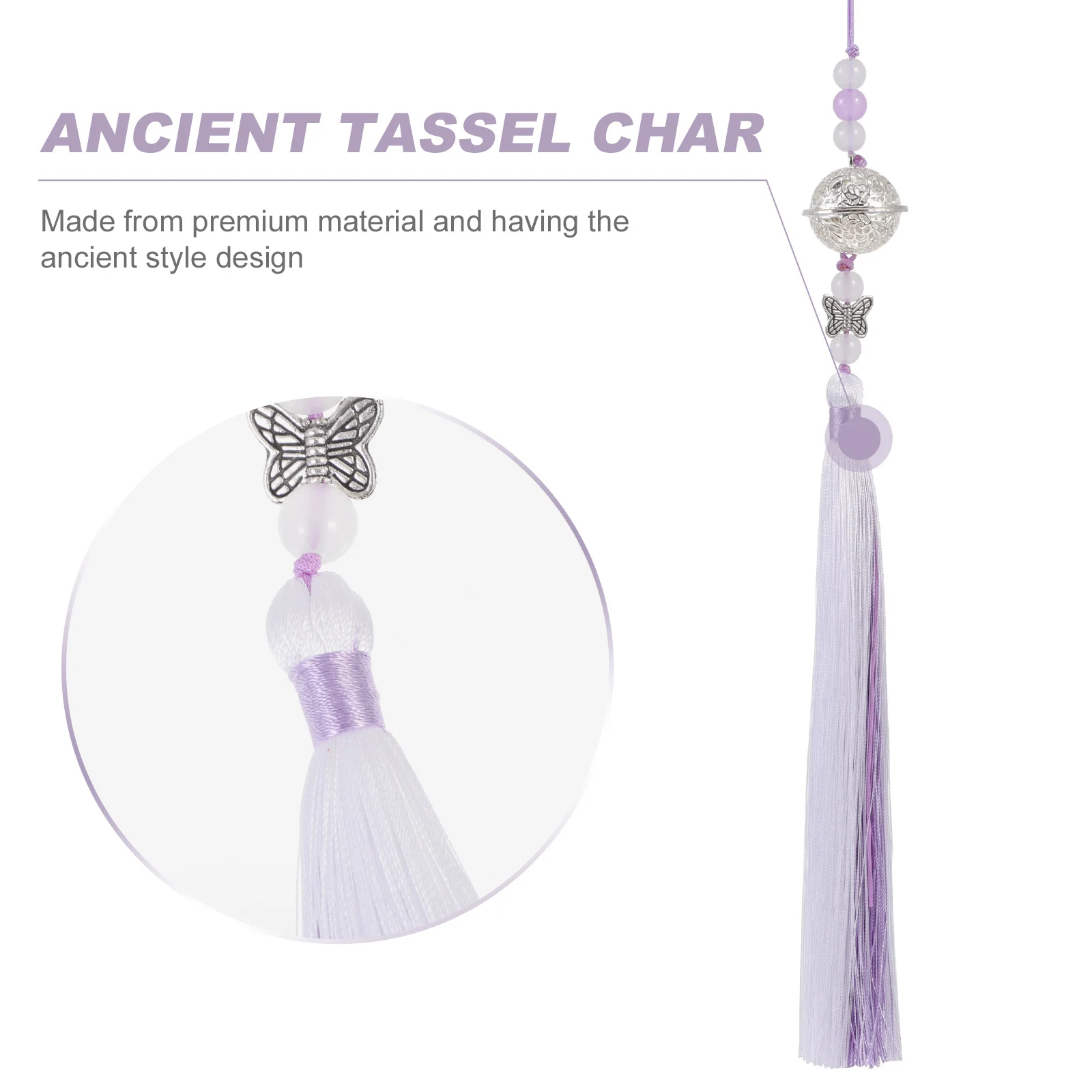 

2Pcs Ancient China Tassel Pendant Waist Jewelry Traditional Chinese Ornament for Cosplay Ceremony Festival Wear