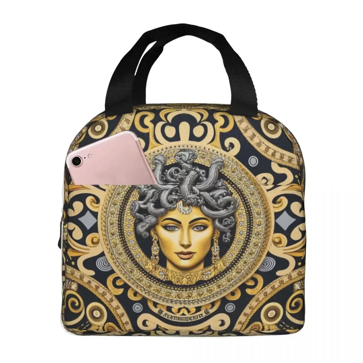 Ancient Greece Medusa Gorgon Vintage Style Insulated Lunch Bag Cooler Thermal Food Box Tote Lunch Boxes Container
